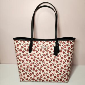 NWT COACH CBI50 City Tote Bag Floral Print Red/Chalk/Black Multi